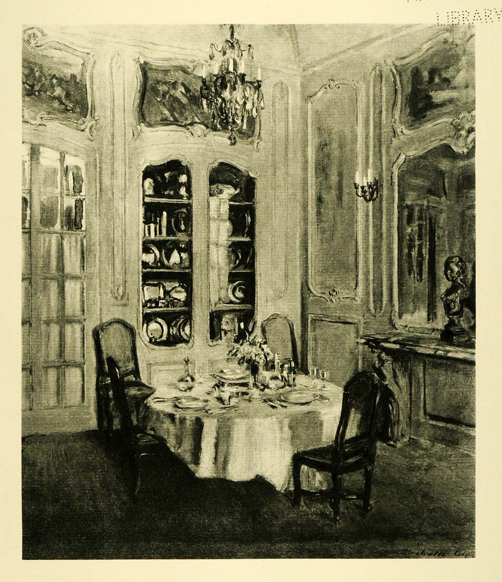 1920 Photogravure Paris Interior Louis XV Pierre Decourcelle Dining Room XAE6