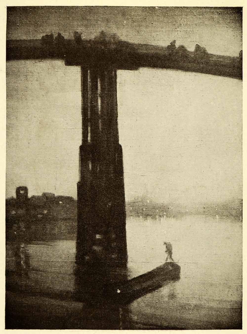 1911 Print James Abbott McNeill Whistler Art Nocturne Battersea Bridge XAE7