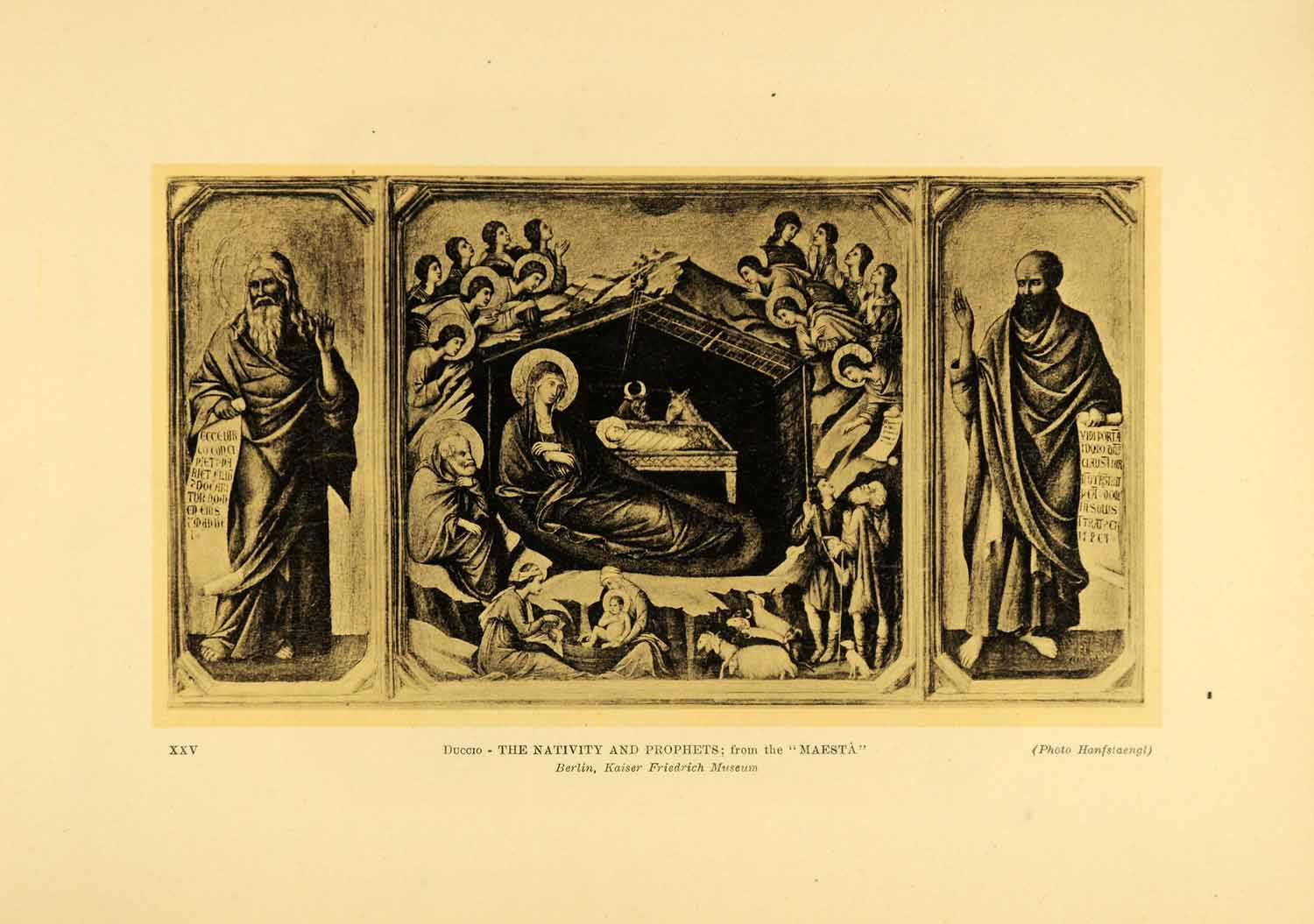 1931 Collotype Duccio Di Buoninsegna Nativity Prophet Maesta Altarpiece XAE8
