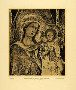 1931 Collotype Detail Simone Martini Maesta Trecento Madonna Christ Child XAE8