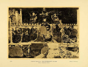 1931 Collotype Ambrogio Lorenzetti Bad Government Trecento Medieval Siena XAE8