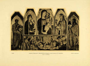 1931 Collotype Ambrogio Lorenzetti Polyptych Deposition Madonna Saint XAE8