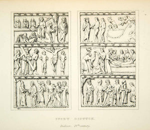 1872 Photolithograph Biblical Scenes Crucifixion Jesus Christ Judas Peter XAEA1