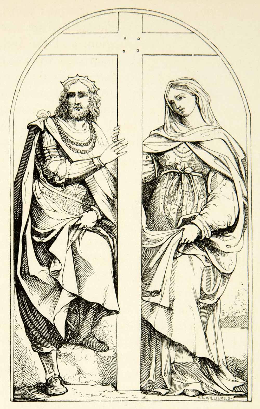 1872 Print Saint Helena Constantine Great True Cross Palma Vecchio XAEA2