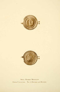 1918 Collotype Roman Medallion Freer Jewelry Historical Artifact Ornament XAEA3