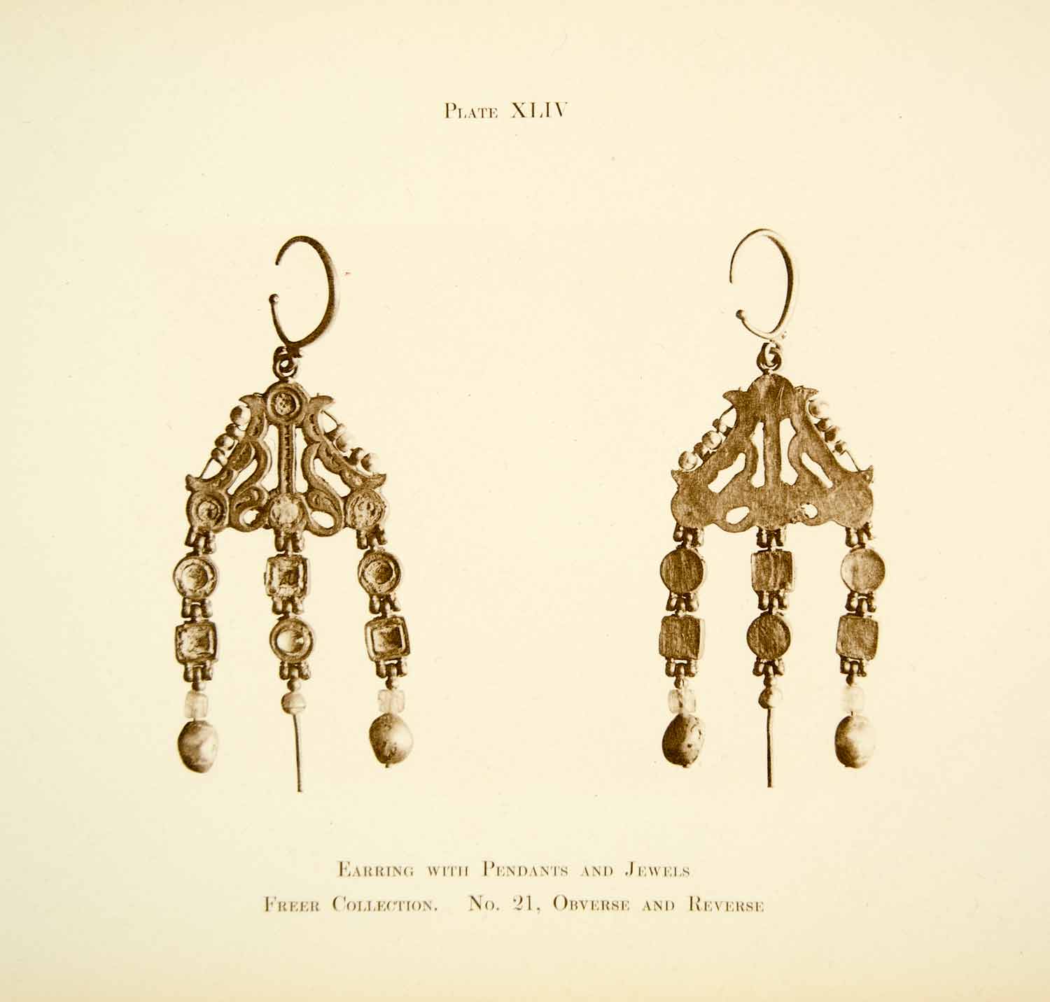 1918 Collotype Roman Earring Metalwork Craftsmanship Artifact Jewelry XAEA3