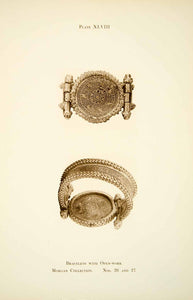 1918 Collotype Openwork Bracelets Roman Artifact Metalwork Archeological XAEA3