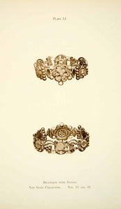 1918 Collotype Roman Bracelets Metalwork Bejeweled Artifact Ornament XAEA3