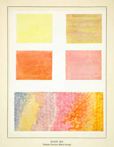 1930 Print Watercolor Mixing Technique Exercise Tone Color Drawing Paper XAEA4