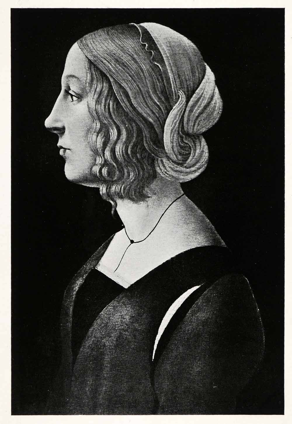 1903 Print Alessandro Botticelli Painting Art Woman Portrait Cultural XAF1