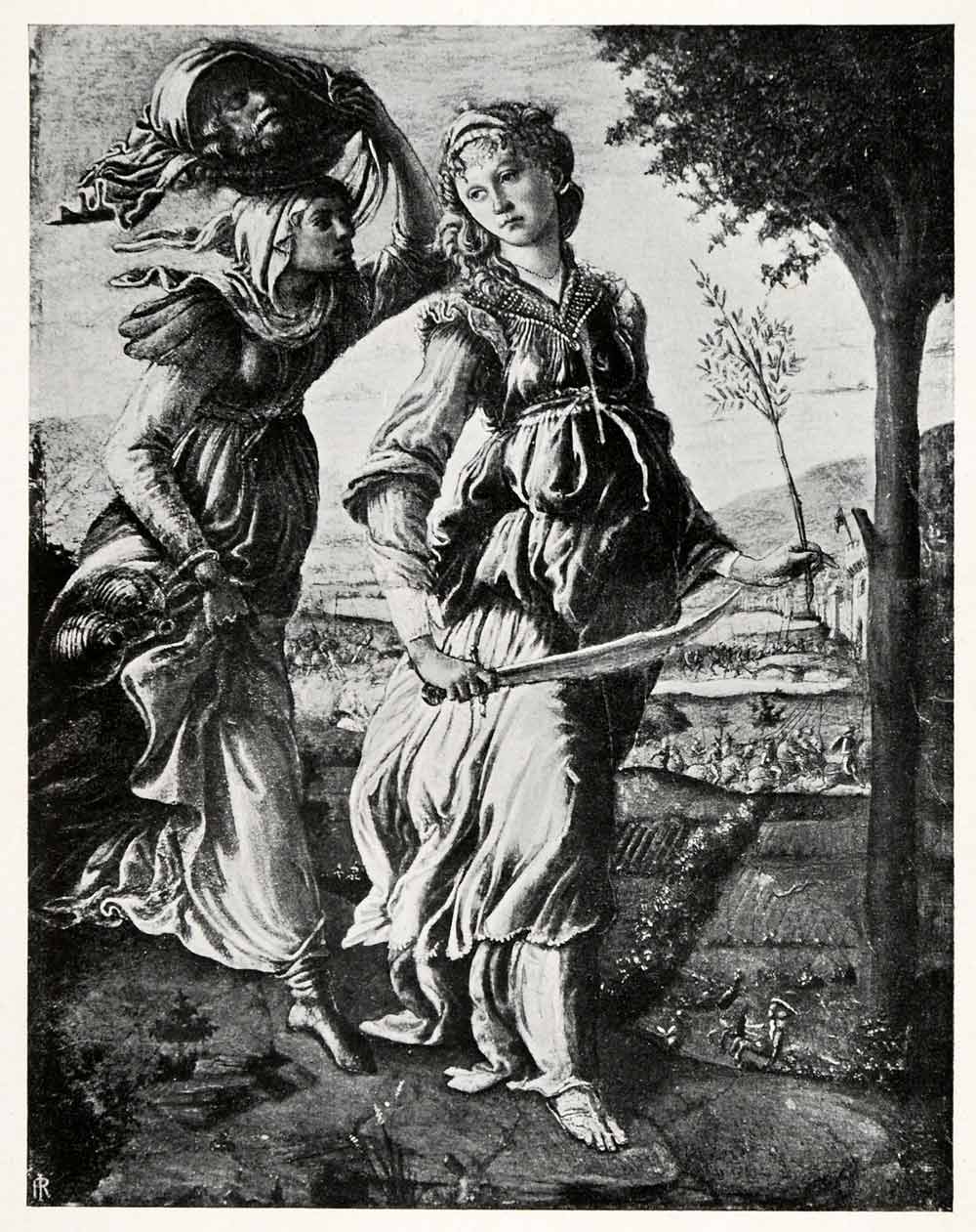 1903 Print Botticelli Art Judith Holofernes Head Beheading Bethulia He ...