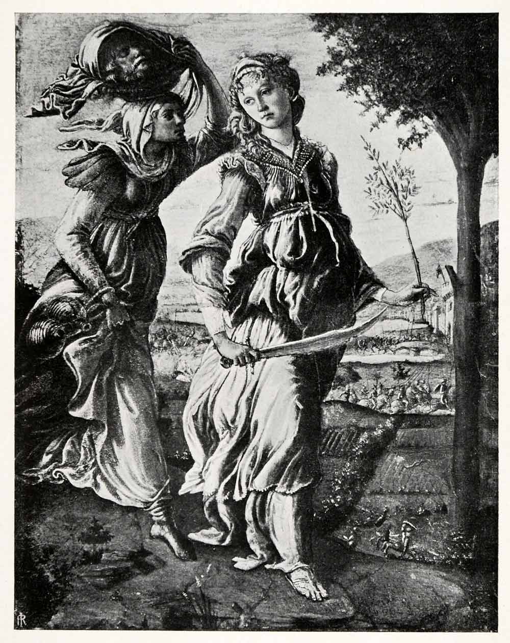 1903 Print Botticelli Art Judith Holofernes Head Beheading Bethulia Hebrew XAF1