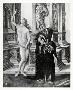 1903 Print A .Botticelli Art Nude Woman Calumny Apelles Greek Artist XAF1