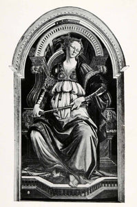 1903 Print Sandro Botticelli Art Fortitude Strength Woman Portrait Armor XAF1