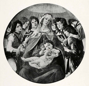 1903 Print A. Botticelli Religious Art Virgin Mary Magdalen Baby Jesus XAF1