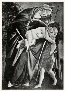 1903 Print Botticelli Religious Art Virgin Mary Magdalen Baby Jesus Saint XAF1