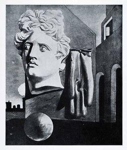 1941 Print Song Love Leather Glove Sculpture Train Giorgio de Chirico Art XAF2 - Period Paper
