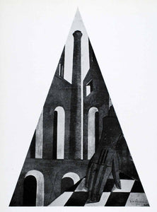 1941 Print Enigma Fatality Giorgio de Chirico Pillar Glove Hand Art Column XAF2