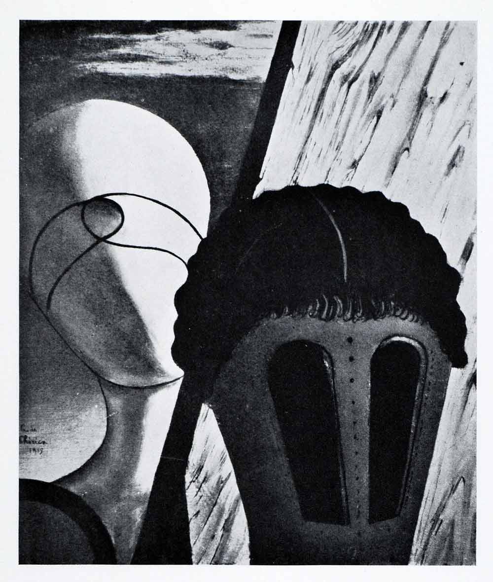 1941 Print Jewish Angel Giorgio de Chirico Art Portrait Judaism Surrealism XAF2