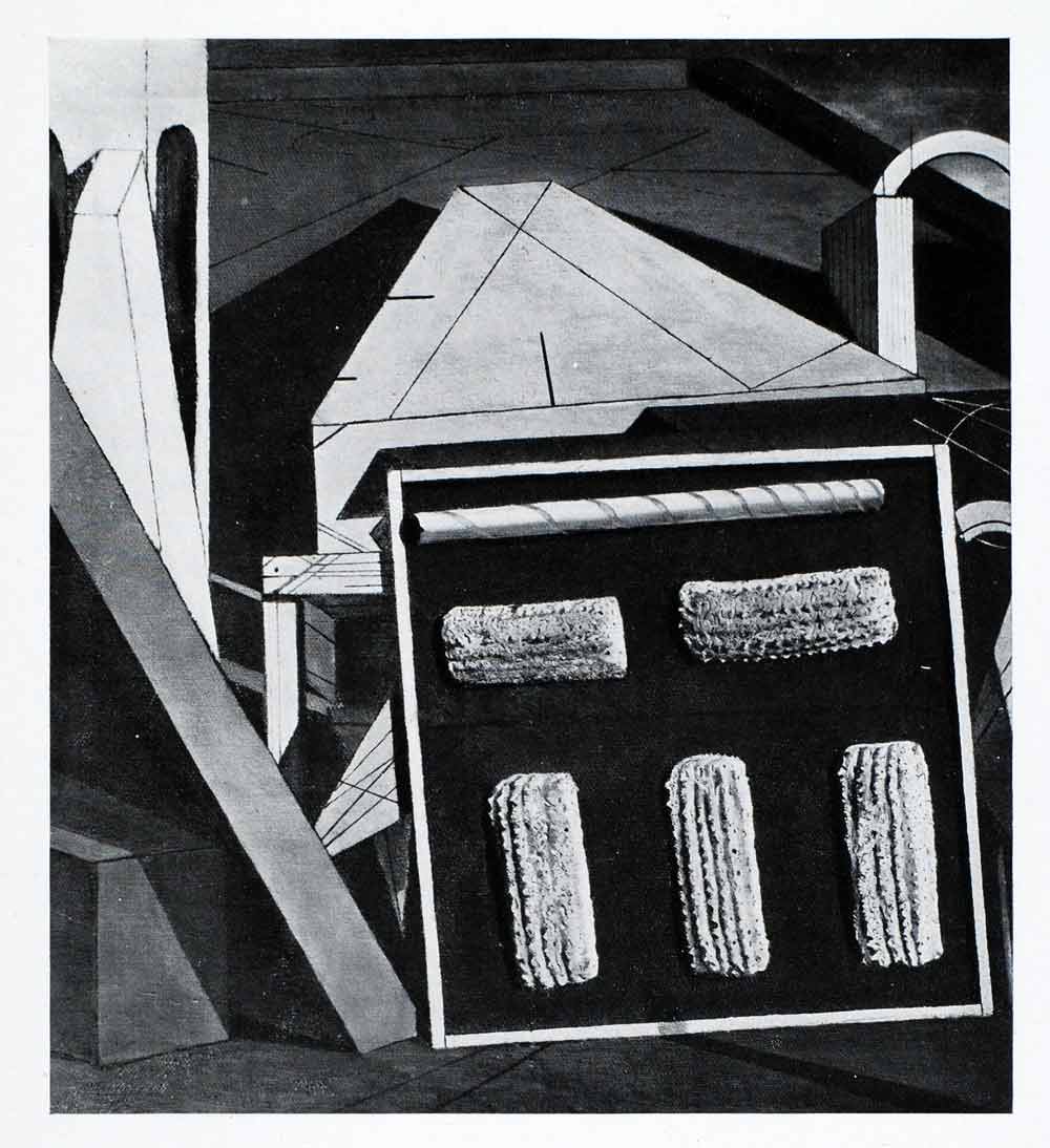1941 Print Gentle Afternoon Giorgio de Chirico Art Geometrical Shapes XAF2