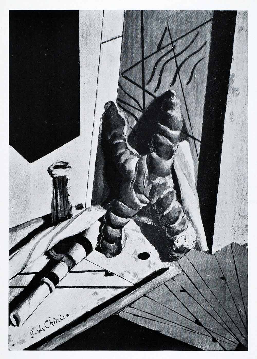1941 Print Language Child Giorgio de Chirico Surrealist Still Life Art XAF2
