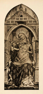 1938 Photogravure Lorenzo Veneziano Virgin Christ Child 14th Century Louvre XAF4