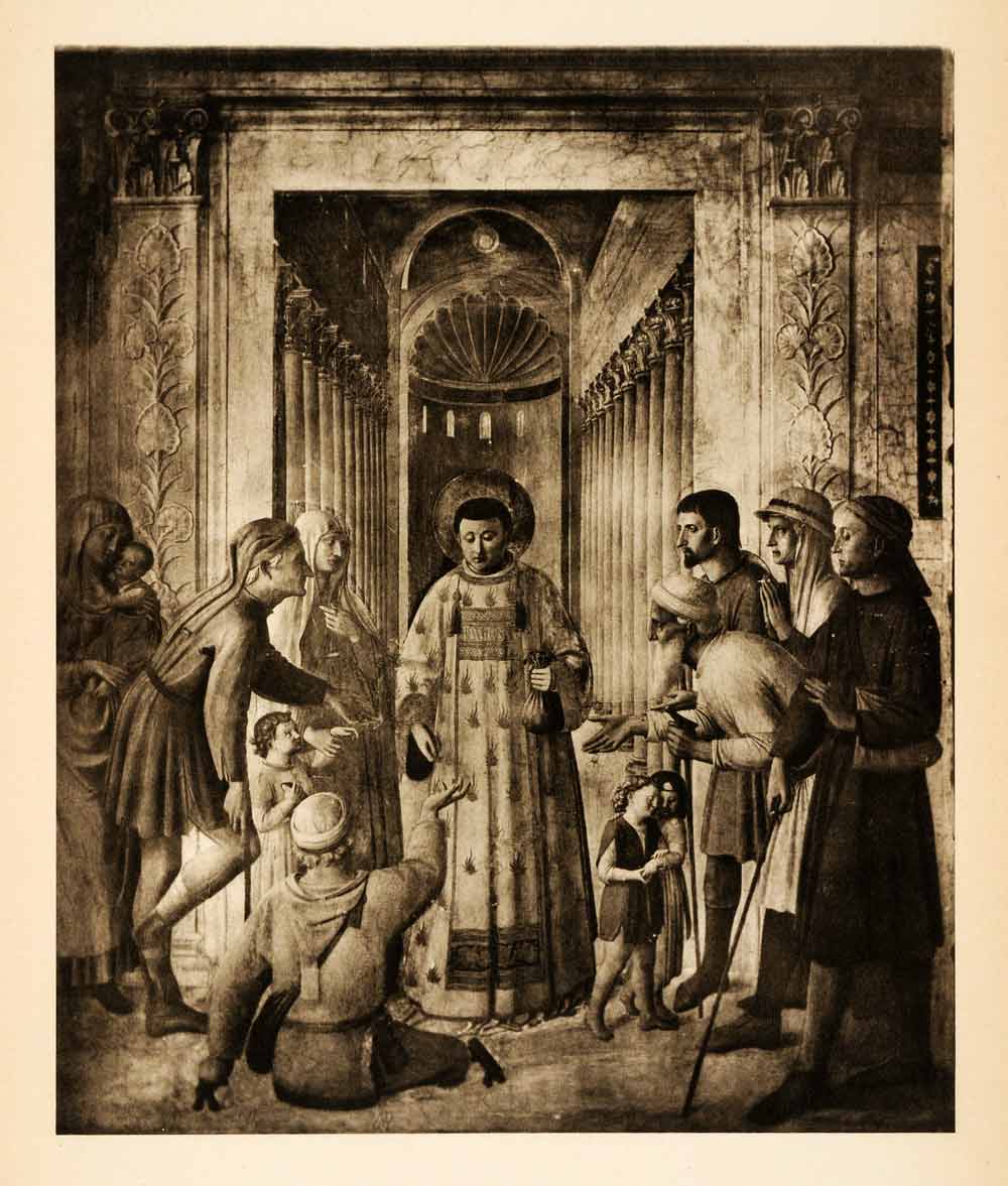 1938 Photogravure Angelico Fiesole St Laurence Alms Poor Italian Art XAF4