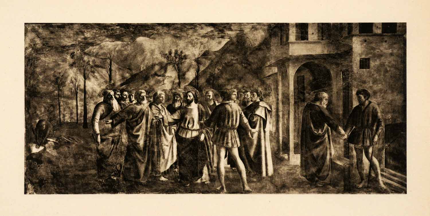 1938 Photogravure Masaccio Quattrocento Renaissance Tribute Money Brancacci XAF4