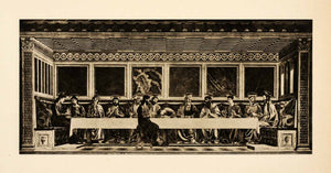 1938 Photogravure Andrea Castagno Last Supper Jesus Apostles Renaissance XAF4