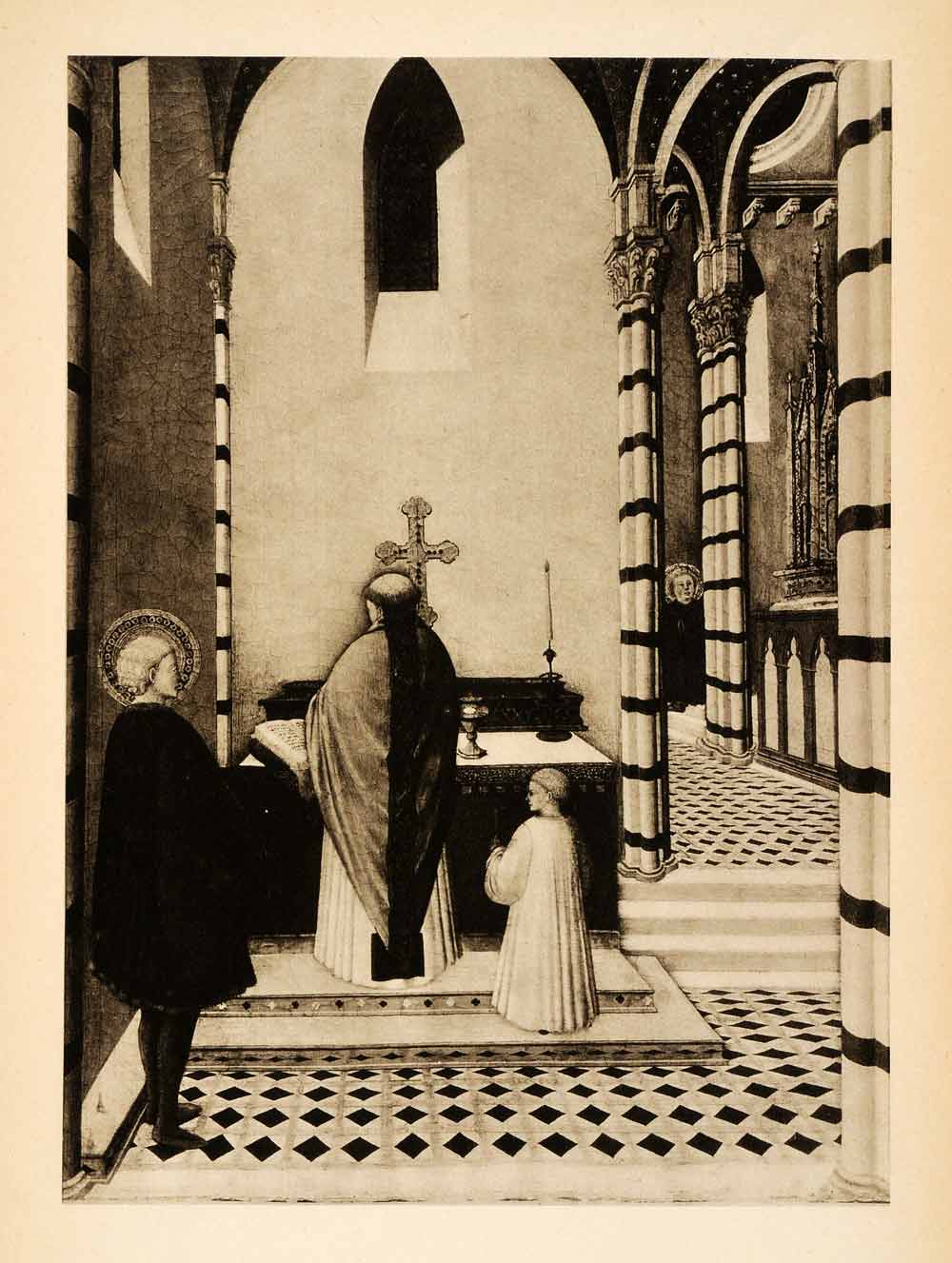 1938 PhotogravureSassetta St Anthony Abbott Altar Renaissance Siena Art XAF4