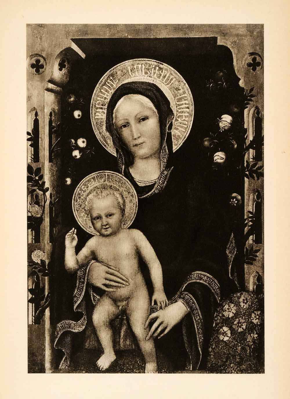 1938 Photogravure Gentile Fabriano Virgin Child Nude Christ Madonna XAF4