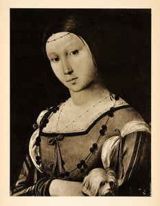 1938 Photogravure Lorenzo Costa Eleonore Gonzaga Portrait Renaissance XAF4