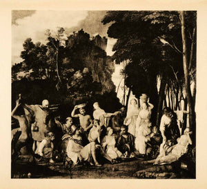 1938 Photogravure Giovanni Bellini Feast Gods Satyr Hermes Mythology XAF4