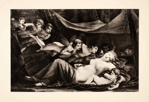 1936 Photolithograph Pierre Prud'horn Psyche Sleeping Nude Angle Woman XAF5