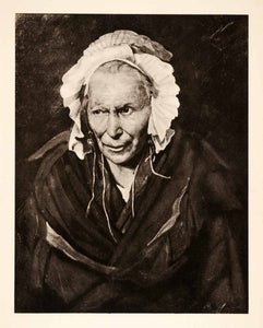1936 Photolithograph Theodore Gericault Mad Woman Portrait Old Bonnet Lady XAF5