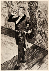1936 Photolithograph Toulouse Lautrec Samary Actor Costume Monocle Suit XAF5