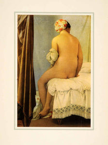 1936 Tipped-In Photolithograph Jean Ingres Bather Nude Woman Figure Wash XAF5