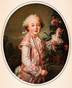 1937 Tipped-In Print Portrait Comte de Nogent Francois-Hubert Drouais Child XAF6