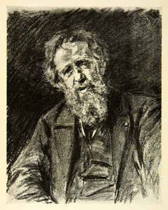 1908 Print Max Liebermann Impressionism Art Constantin Meunier Portrait XAFA3