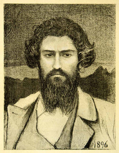 1908 Print Giovanni Segantini Art Self Portrait Painter Beard Victorian XAFA3