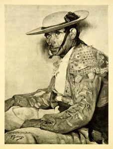 1908 Print Ignacio Zuloaga Art Picador El Coriano Portrait Spanish XAFA3