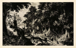 1939 Photogravure Abraham Govaerts Oak Wood Forest Tree Travel Hiking Group XAG5