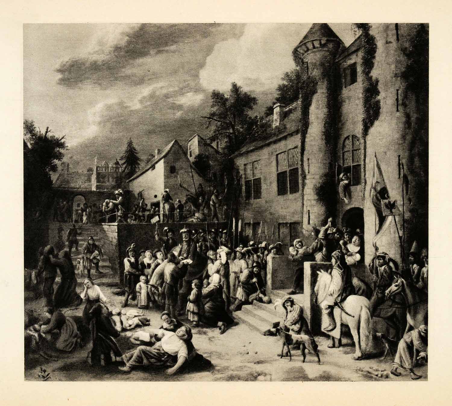 1939 Photogravure Joos Craesbeeck Massacre Innocents Gathering Murder Kill XAG5