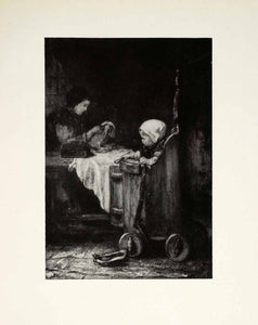 1924 Print Industrious Mother Josef Israels Dutch Painter Woman Sewing XAG7