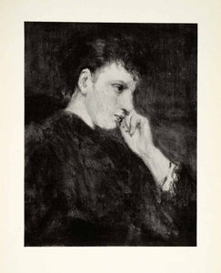 1924 Print Melancholy Mood Josef Israels Dutch Painter Woman Portrait XAG7