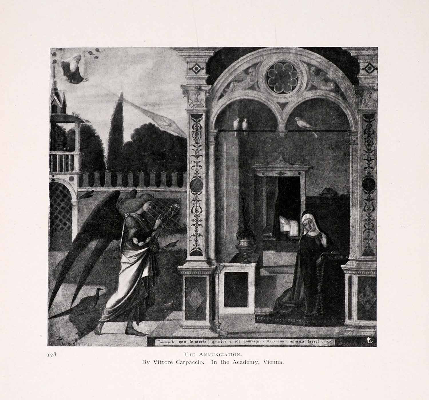 1907 Print Vittore Carpaccio Annunciation Gabriel Virgin Religion