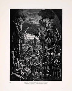 1907 Print Vittore Carpaccio Ten Thousand Martyrs Mount Ararat Renaissance XAG8