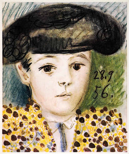 1965 Print Pablo Picasso Claude Torero Son Child Portrait Costume Abstract Art - Period Paper

