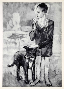 1965 Print Pablo Picasso Boy Dog Child Rose Period Friend Companion Art Love