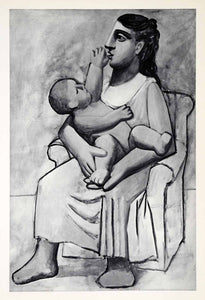 1965 Print Pablo Picasso Maternity Mother Baby Child Bonding Maternal Love Art